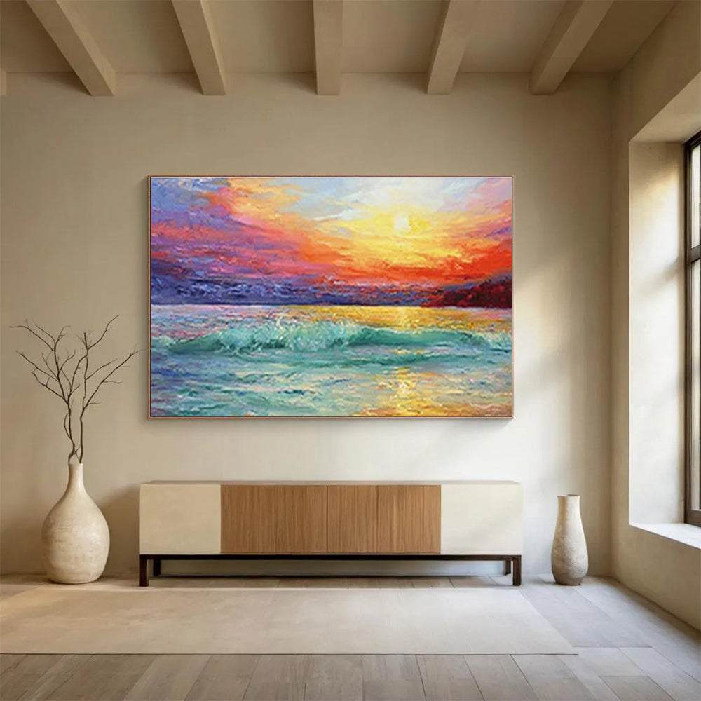 sunset ocean-inspired dramatic canvas design 4